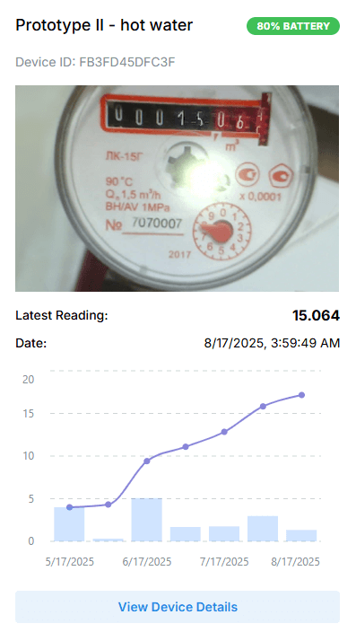 Meter reading in web app