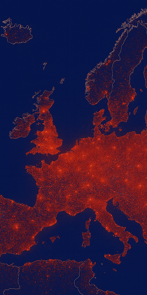 Map showing meter distribution across Europe