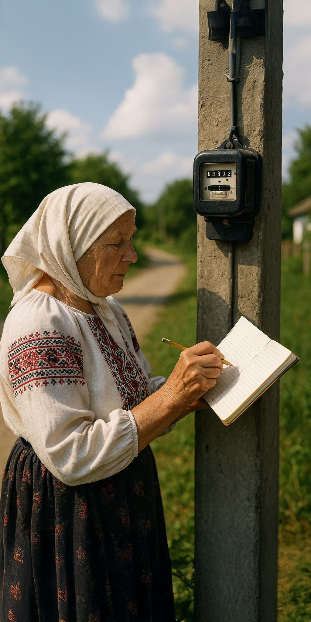 Person reading meter manually